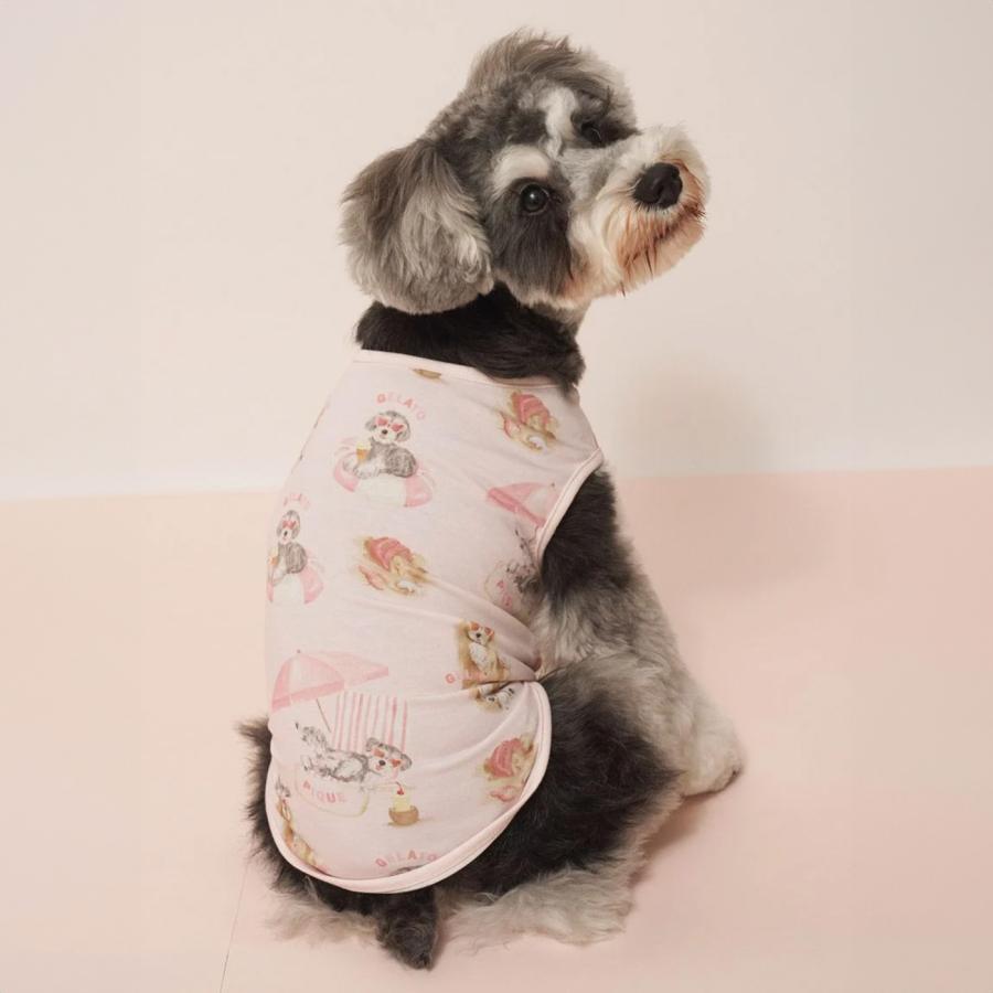 Gelato pique シュナウザー柄上下セット gelato pique（ジェラートピケ） CAT&DOG 接触冷感 ビーチ
