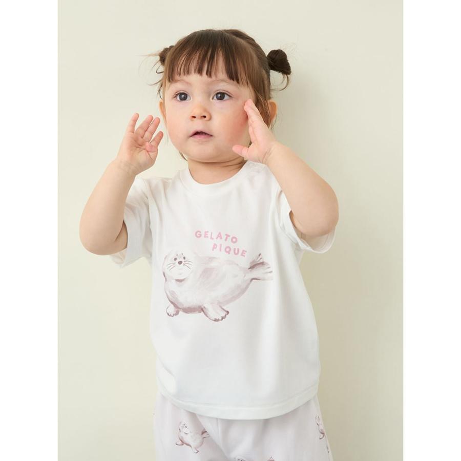 【新品】ジェラートピケ　ポメラニアンワンポイントTシャツ&総柄ショートパンツ gelato pique（ジェラートピケ） ベビー BABY 接触冷感 シーアニマル柄