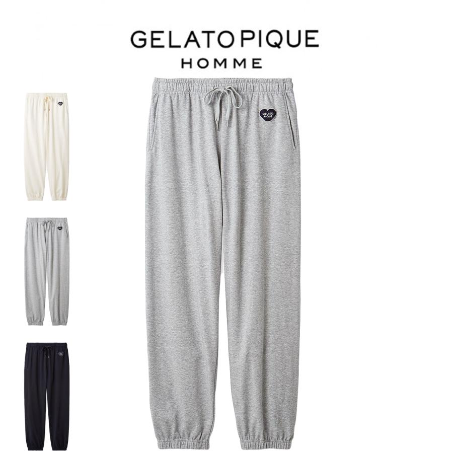 gelato pique（ジェラートピケ） オム 裏毛ハートロゴ刺繍ロングパンツ