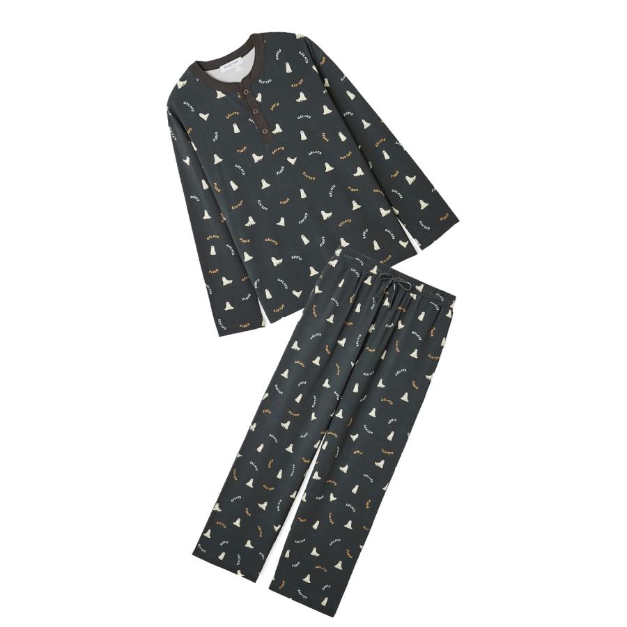 gelato pique ジェラートピケ オム HALLOWEEN TRICK GHOST柄ロン