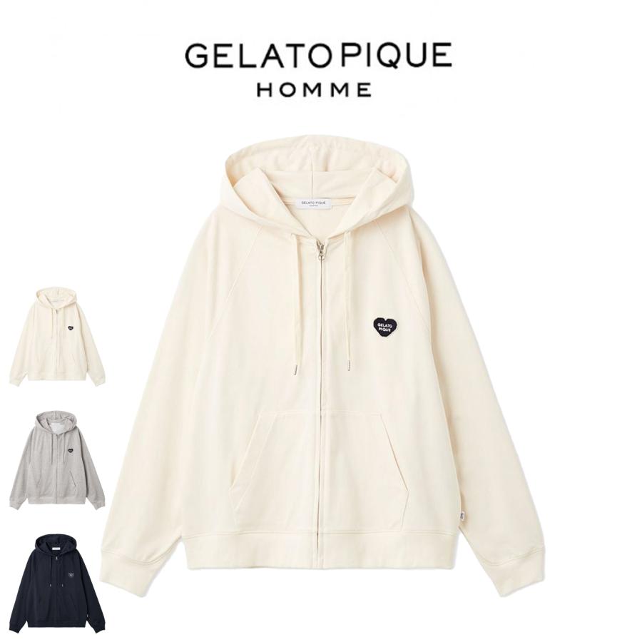 gelato pique（ジェラートピケ） オム 裏毛ハートロゴ刺繍パーカー