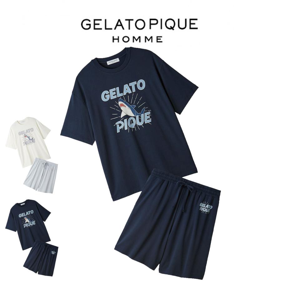 『即完売』『新品未使用』ジェラピケ　半袖半ズボンセット gelato pique（ジェラートピケ） オム 接触冷感 レーヨンシャークT