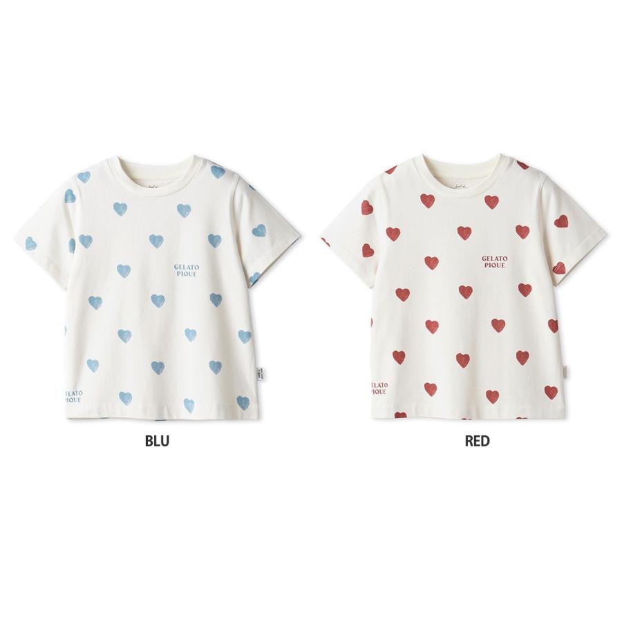 ジェラートピケ　ジェラピケ　ルームウェア　140-150 キッズ　子供服 gelato pique ジェラートピケ キッズ KIDS ハート柄Tシャツ