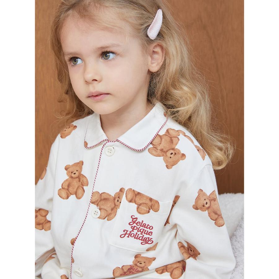 gelato pique（ジェラートピケ） キッズ HOLIDAY ベア柄ネルシャツ
