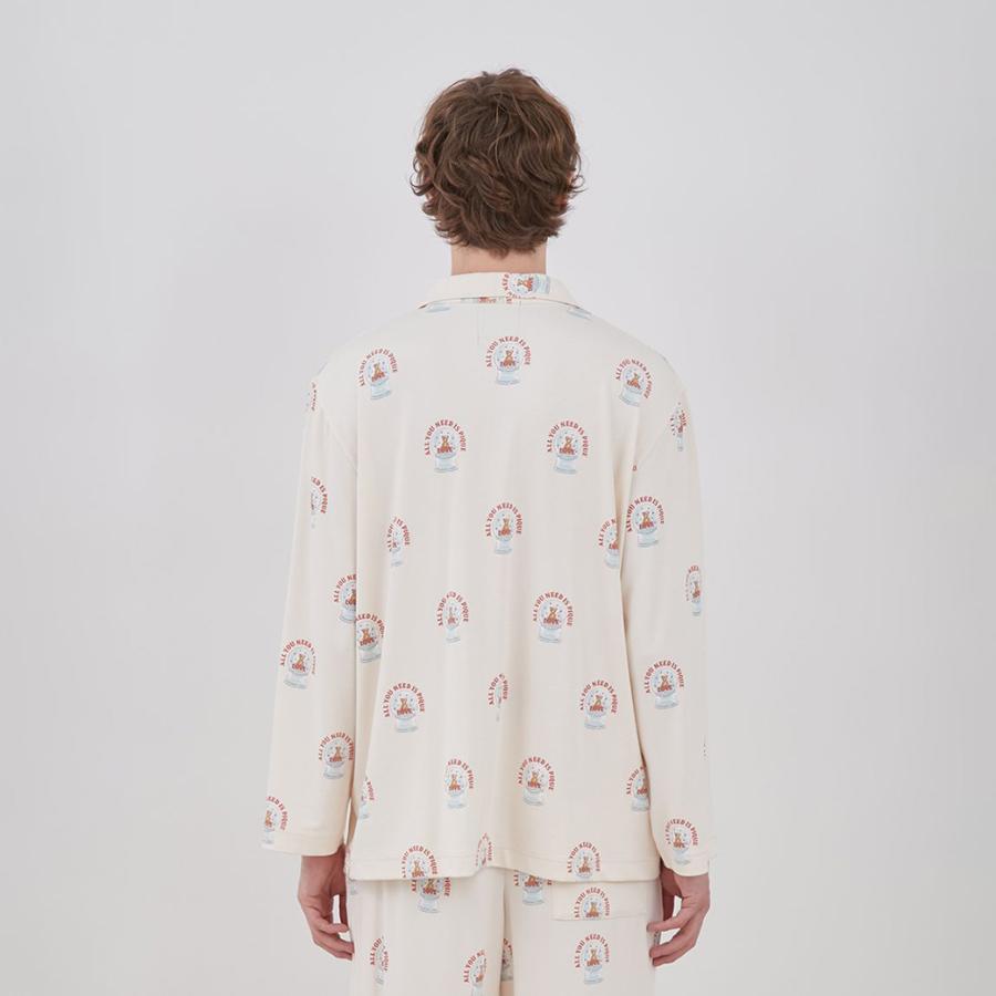 SALE40%OFF ジェラートピケ オム HOLIDAY スノードームベア柄シャツ 