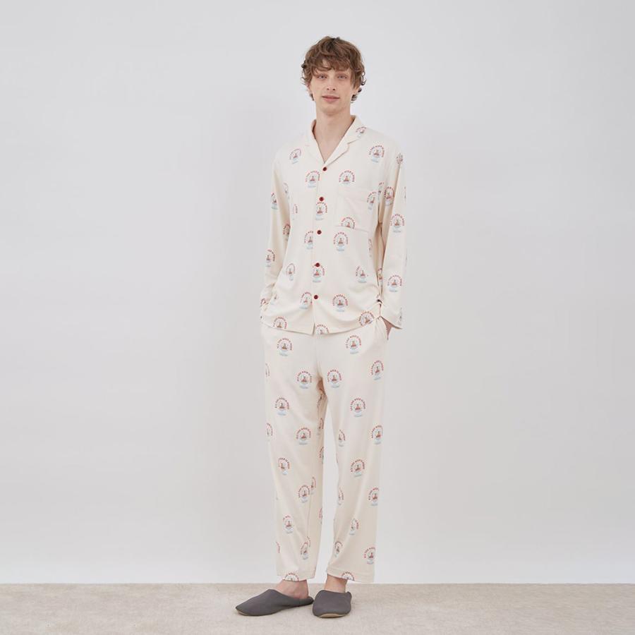 SALE40%OFF ジェラートピケ オム HOLIDAY スノードームベア柄シャツ 