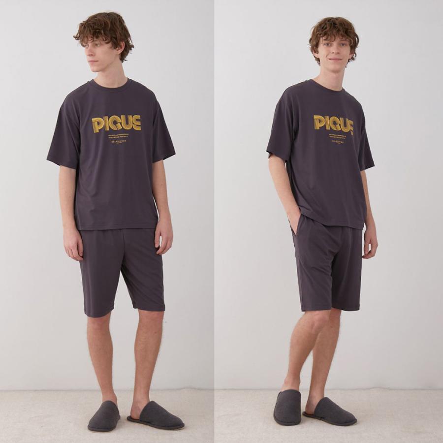 GELATO PIQUE HOMME レーヨンロゴTシャツ pmct241913 メンズ トップス 部屋着 ルームウェア パジャマ 半袖 新生活｜selectshopmu｜10