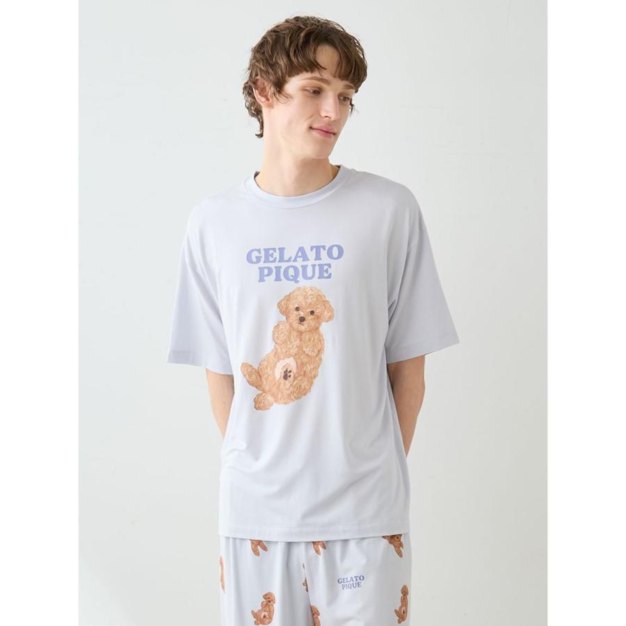 gelato pique（ジェラートピケ） オム ドッグワンポイントTシャツ