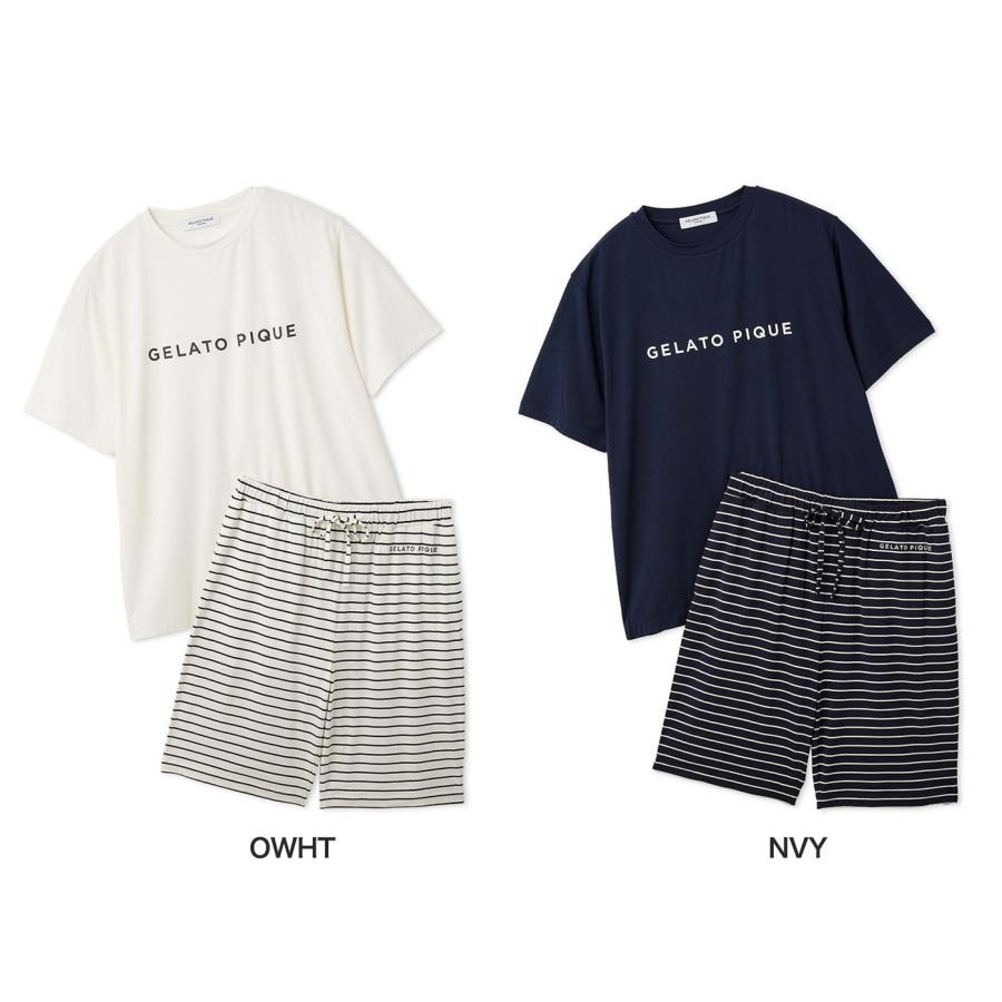 gelato pique（ジェラートピケ） オム レーヨンロゴTシャツ&ボーダー