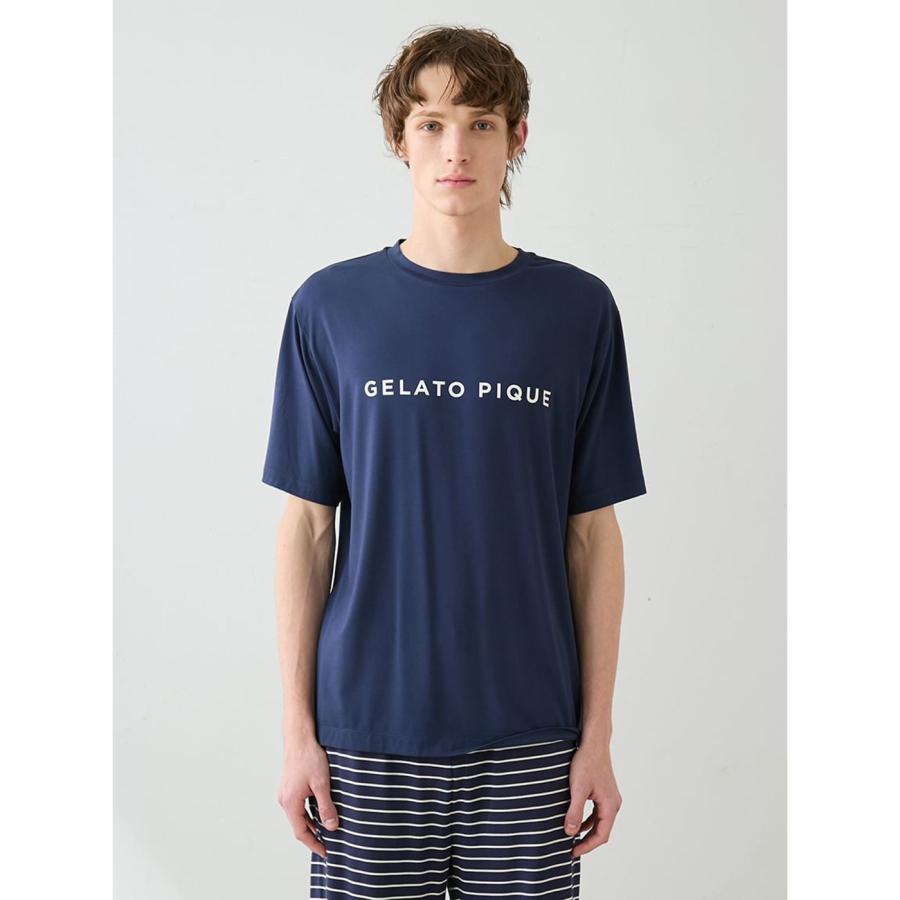 gelato pique（ジェラートピケ） オム レーヨンロゴTシャツ&ボーダー