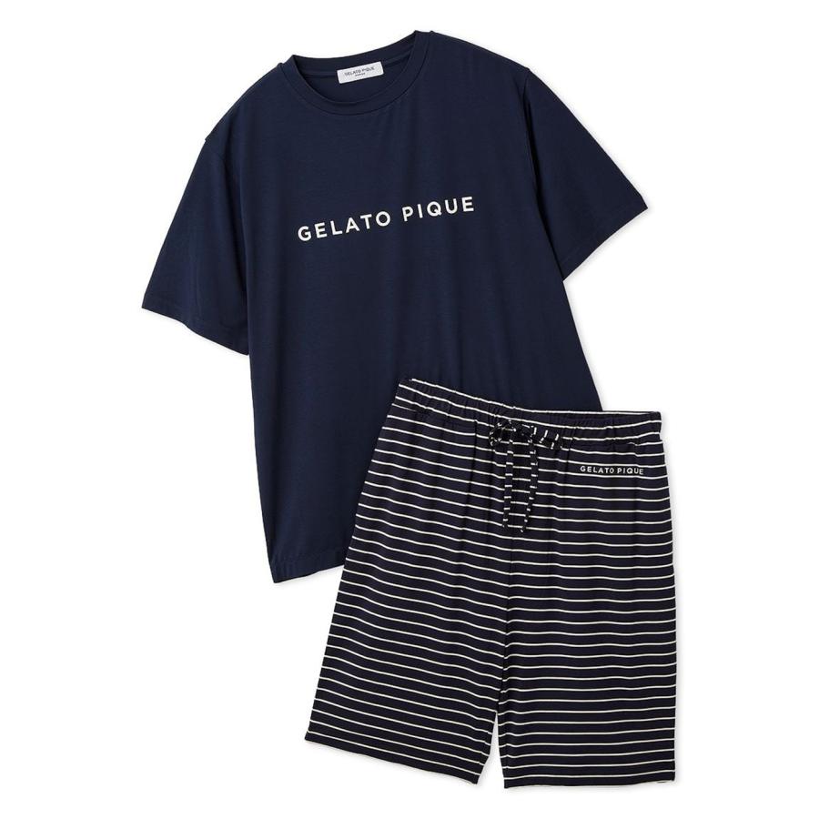 gelato pique（ジェラートピケ） オム レーヨンロゴTシャツ&ボーダー