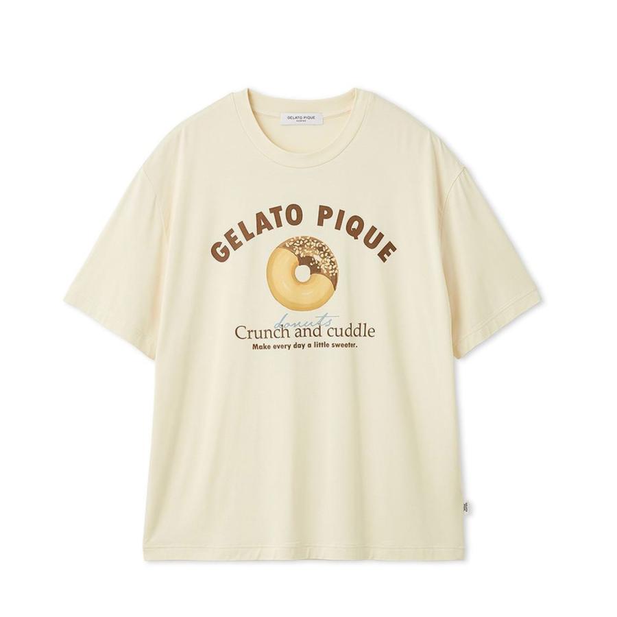 ドーナツベアワンポイントTシャツ&ロングパンツ　ピンク gelato pique（ジェラートピケ）の「ドーナツベアワンポイントTシャツ