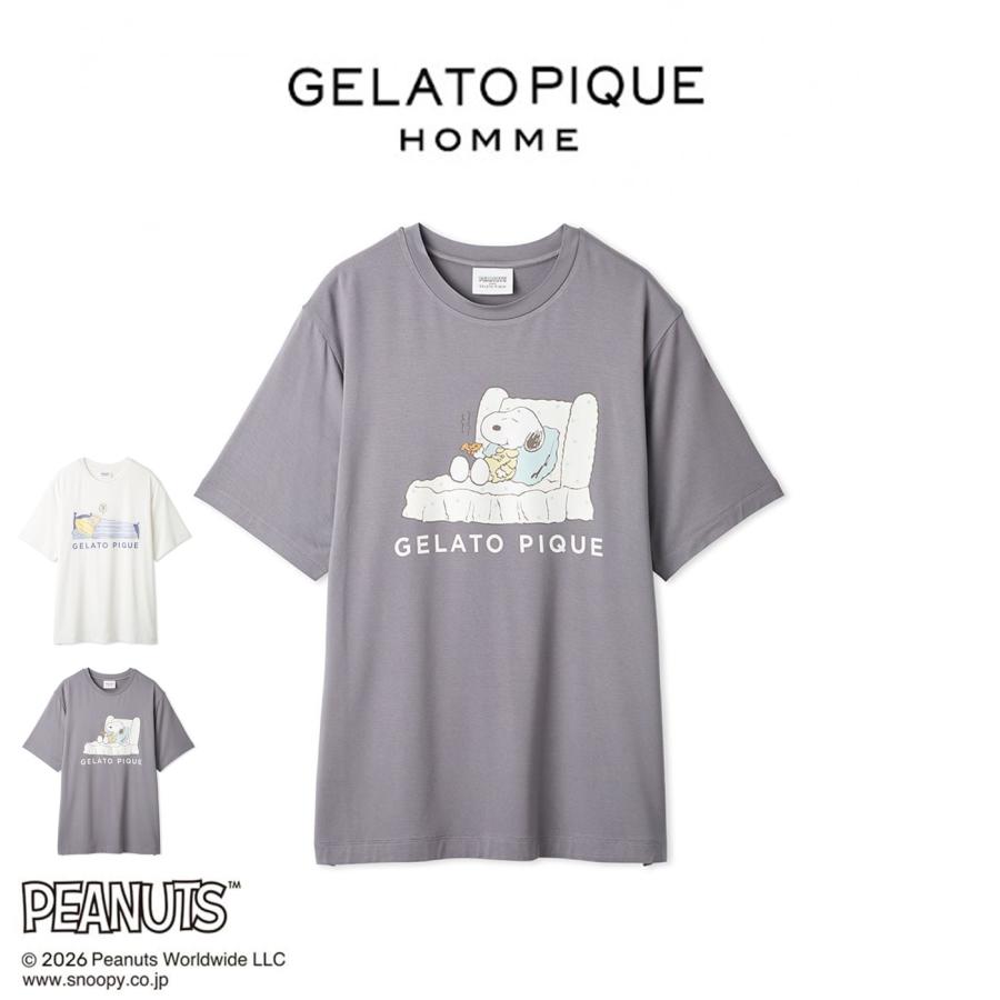 gelato pique（ジェラートピケ） オム PEANUTS 接触冷感 ワンポイントT