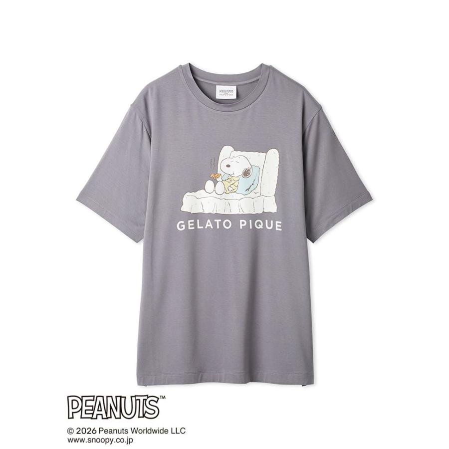 gelato pique（ジェラートピケ） オム PEANUTS 接触冷感 ワンポイントT