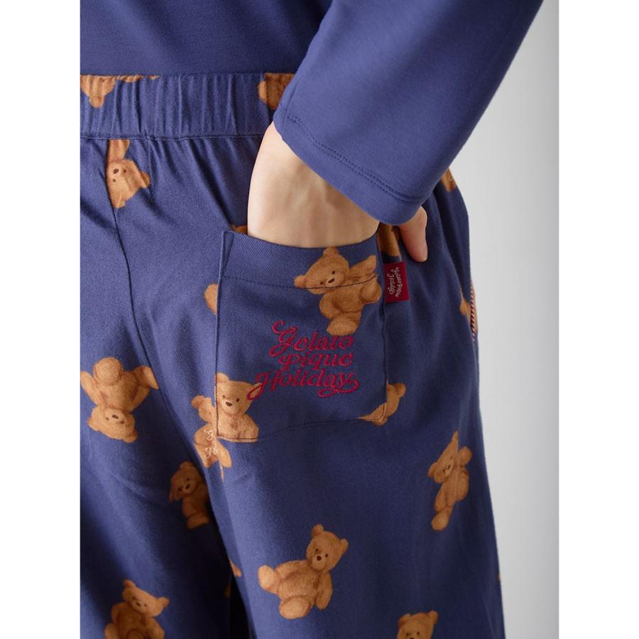 gelato pique（ジェラートピケ） オム HOLIDAY ベア柄ネルロングパンツ