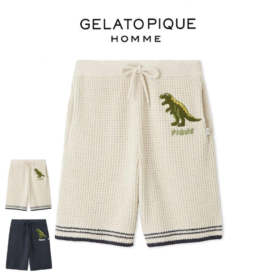 gelato pique（ジェラートピケ） オム ワッフルダイナソーハーフパンツ