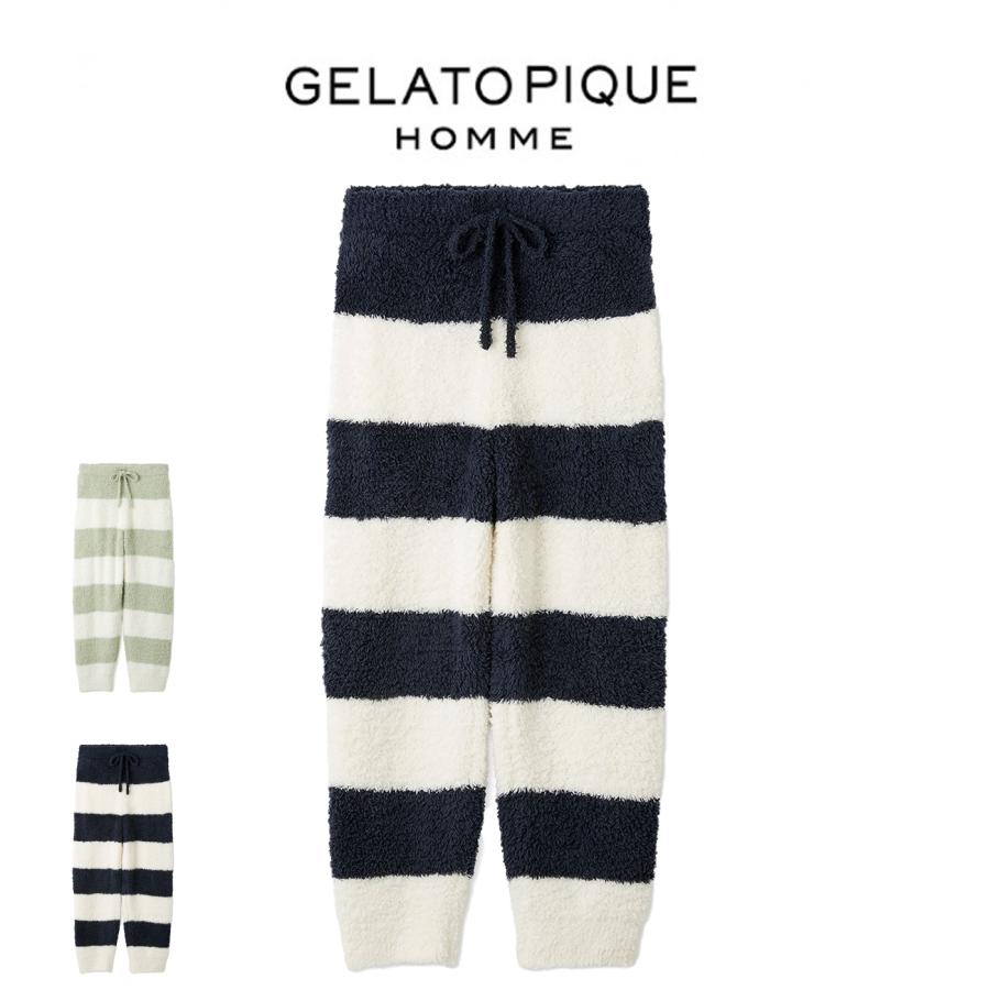 ジェラートピケ オム GELATO PIQUE HOMME ジェラート2ボーダーロングパンツ pmnp255910 メンズ ルームウェア 部屋着 パジャマ クリスマス 2025冬 ギフト プレゼントにおすすめ gelato pique（ジェラートピケ） オム ジェラート2ボーダーロング