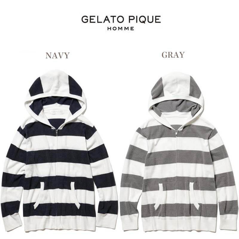 Gelato Pique Homme ジェラートピケオム 通販 スムーズィーライト2ボーダーパーカー Pmnt2926 ジェラピケ Pmnt2926 セレクトショップムー ヤフー店 通販 Yahoo ショッピング