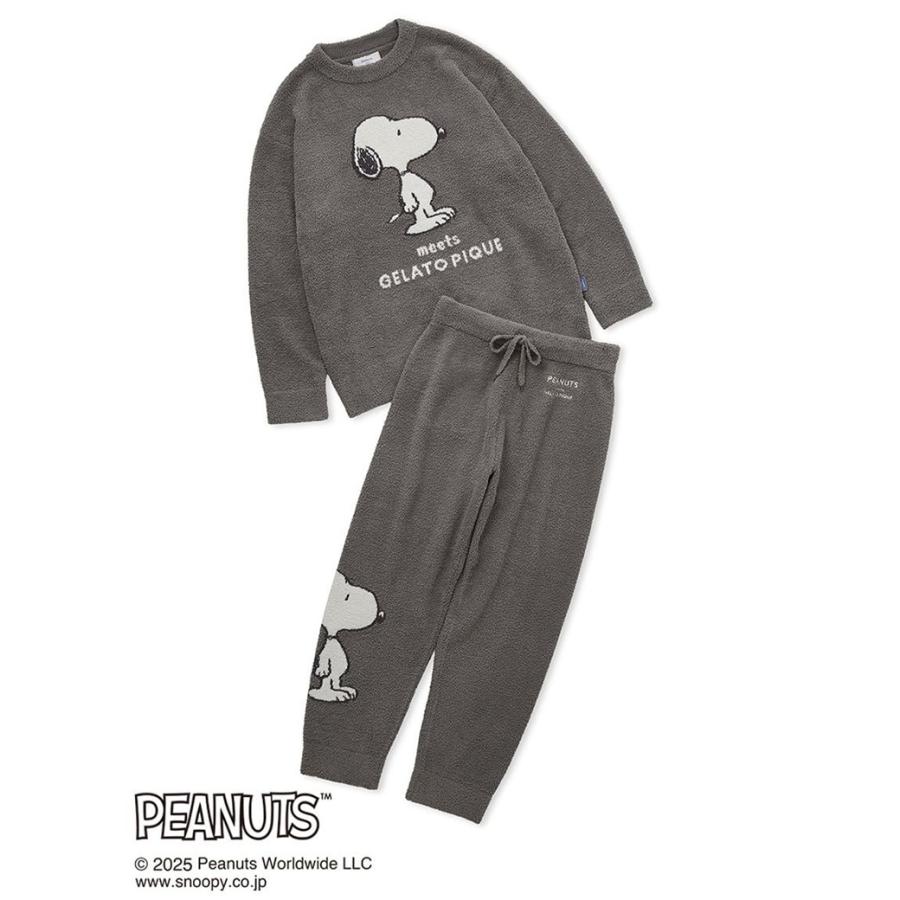 ジェラートピケ オム PEANUTS ベビモコジャガードプルオーバー&ロング  