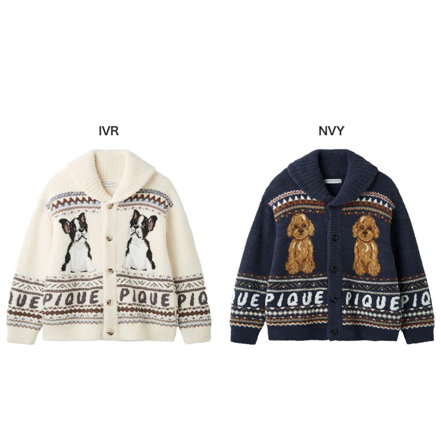 【美品】ジェラートピケ パウダーノルディック DOGジャガードカウチン HOMME】 パウダーノルディック DOGジャガードカウチン(カーディガン