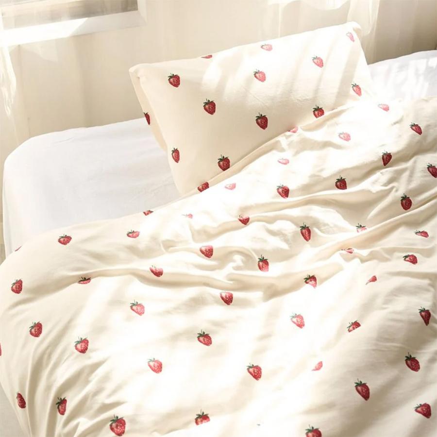 新品未使用　2個セット［ジェラート ピケ] 【Sleep】ストロベリー柄掛け布団カバー ダブル gelato pique（ジェラートピケ） Sleep ストロベリー柄2点セット