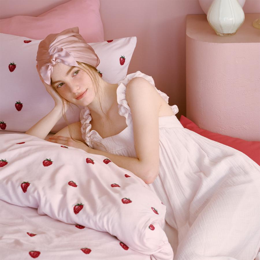 新品ジェラートピケストロベリー柄2点セット(シングル)掛け布団ピローケース gelato pique（ジェラートピケ） Sleep ストロベリー柄2点セット