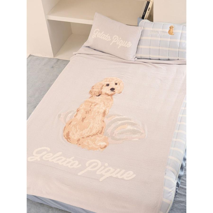 GELATO PIQUE 犬柄 毛布　ピロケース　2点 gelato pique（ジェラートピケ） UNISEX エアリーモコプレイフルDOG