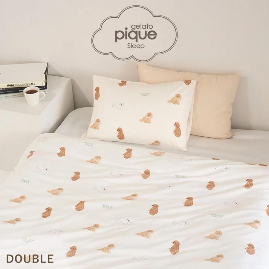 gelato pique（ジェラートピケ） DOG柄プリント寝具2点セット(ダブル