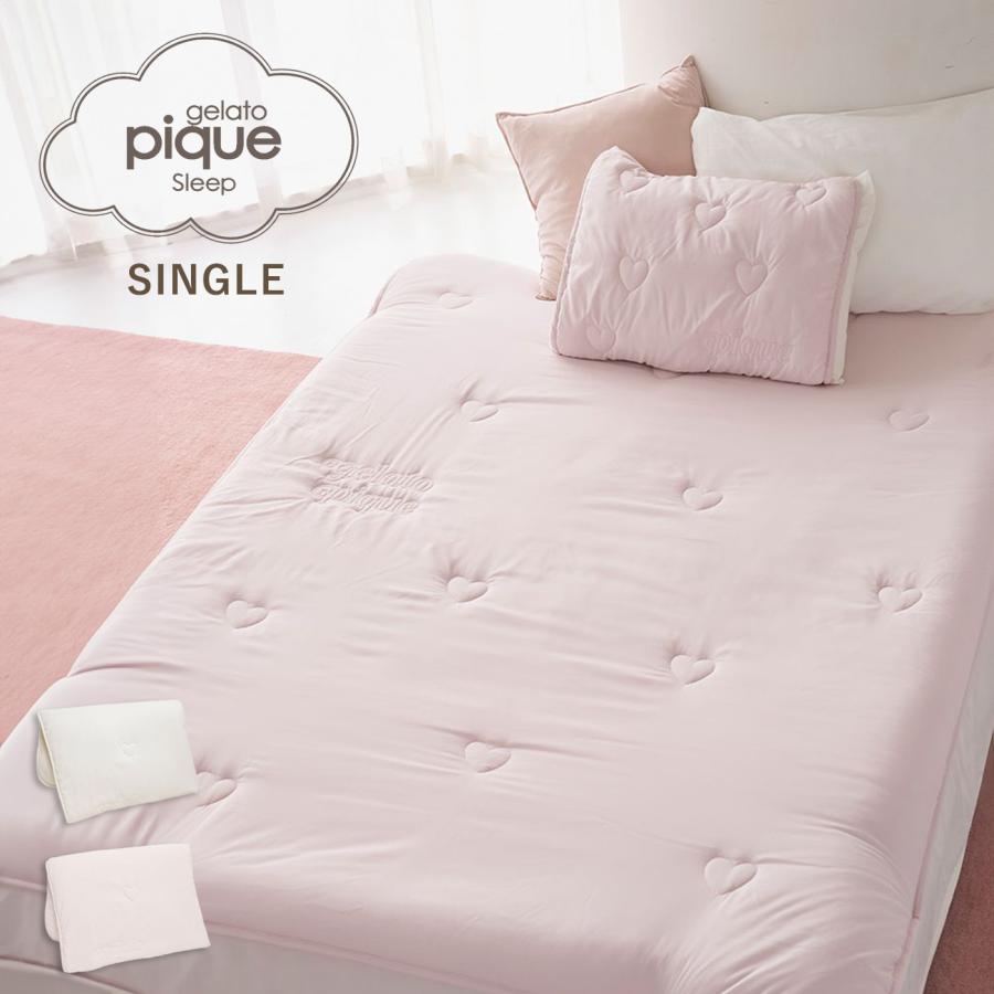【kayok♡】ジェラートピケ❤︎【sleep】ハートキルト敷パッド gelato pique（ジェラートピケ） Sleep ハートロゴ 敷きパッド
