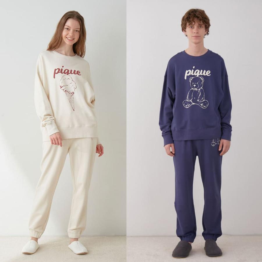 gelato pique UNISEX 裏毛ワンポイントロングパンツ pucp241316 ジェラピケ ユニセックス レディース メンズ ルームウェア パジャマ｜selectshopmu｜09