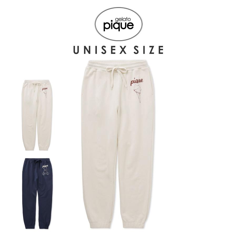 gelato pique（ジェラートピケ） UNISEX 裏毛ワンポイントロングパンツ
