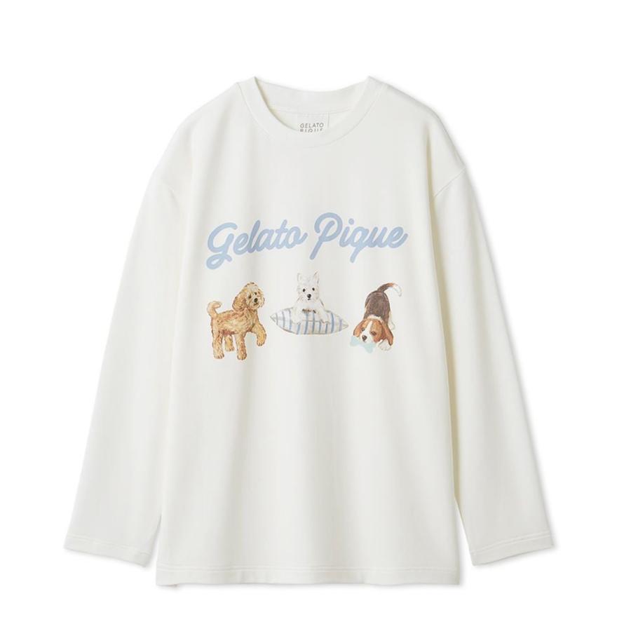 gelato pique（ジェラートピケ） プレイフルDOGワンポイントロンT