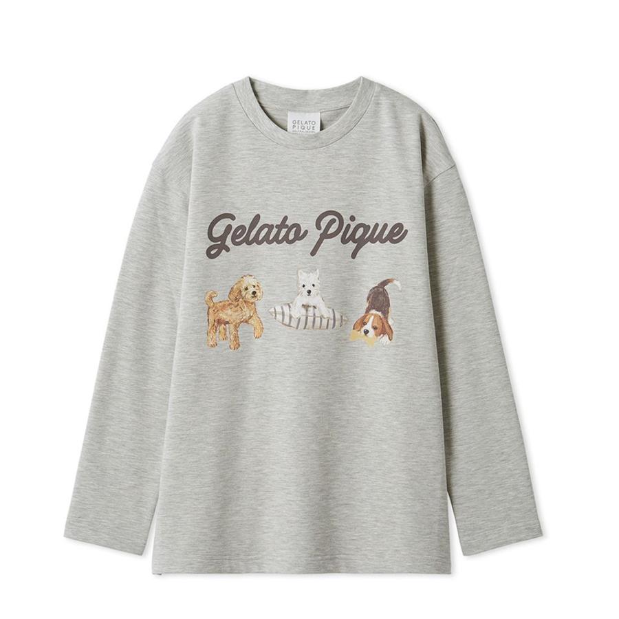 gelato pique（ジェラートピケ） プレイフルDOGワンポイントロンT