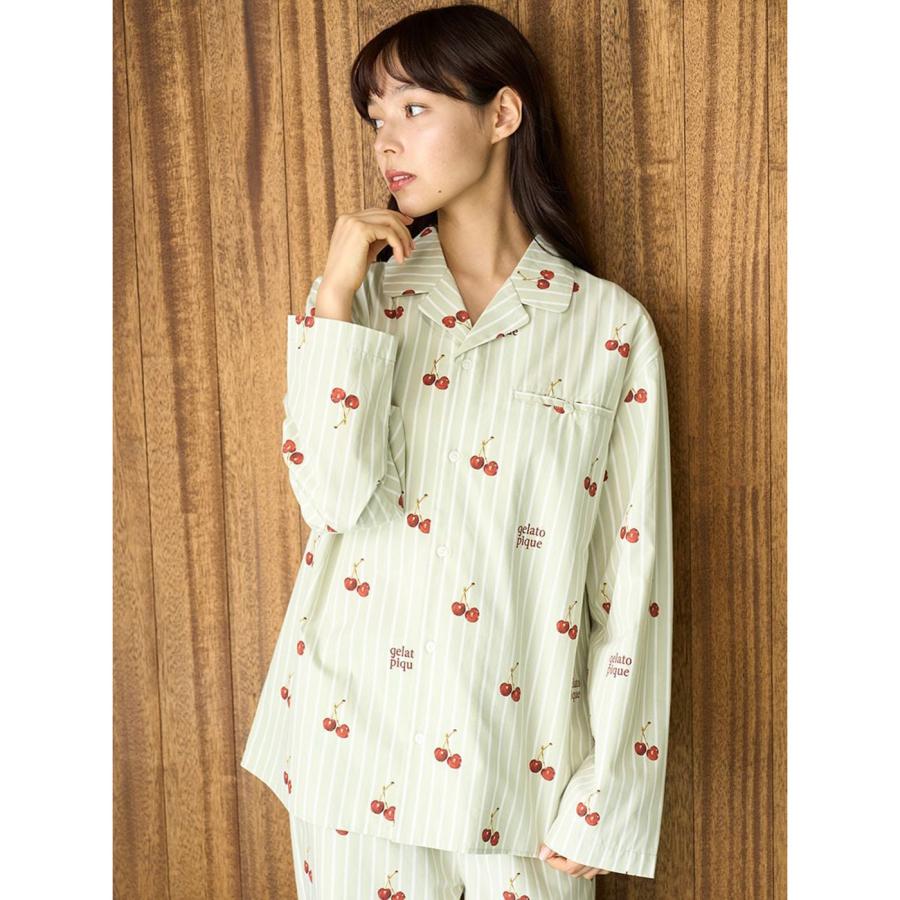 gelato pique（ジェラートピケ） SALE20%OFF UNISEX チェリー柄シャツ