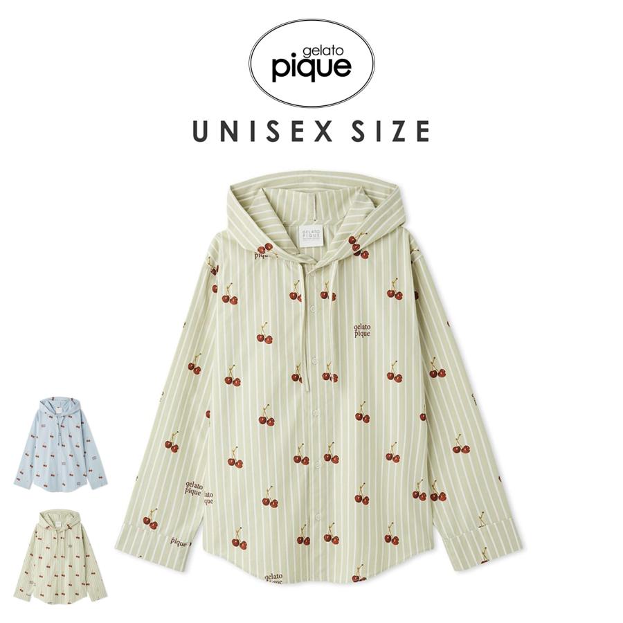 gelato pique（ジェラートピケ） SALE20%OFF UNISEX チェリー柄シャツ