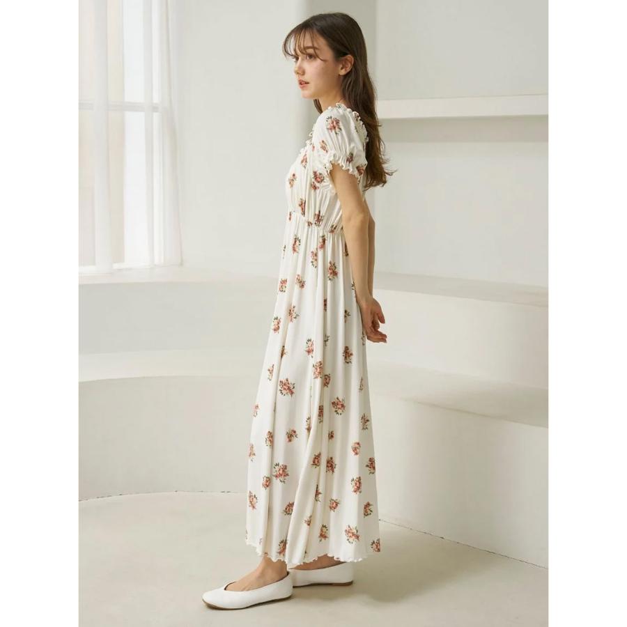 GELATO PIQUE 花柄ロングドレス（ミモザ） ジェラートピケ ミモザ柄ロングスリーブワンピース＆ミモザ