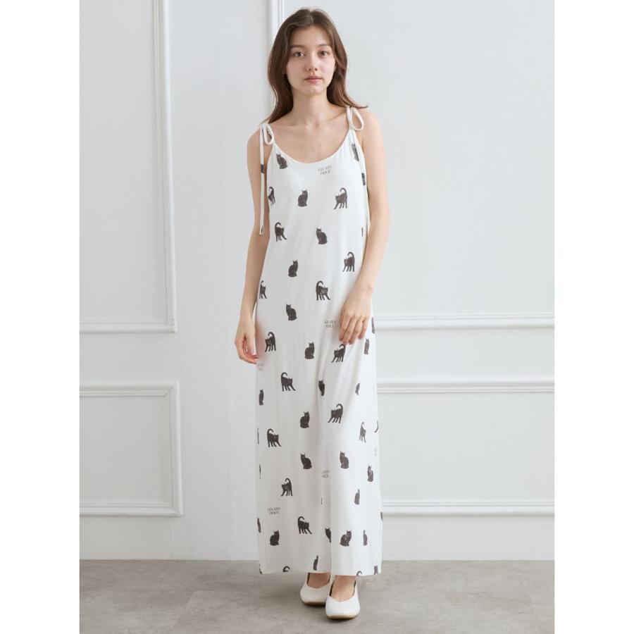 gelato pique CAT柄キャミワンピース gelato pique（ジェラートピケ）の「CAT柄カップインキャミ