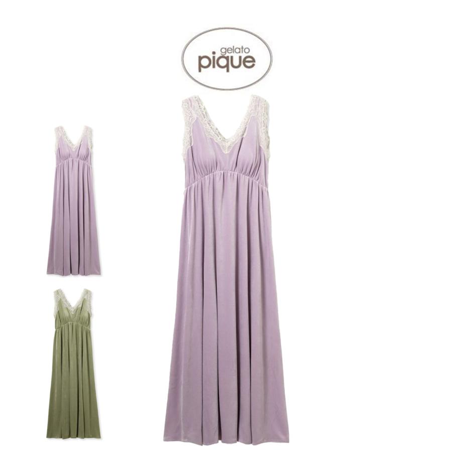 gelato pique（ジェラートピケ） MUCHA ベロア×レースカップイン