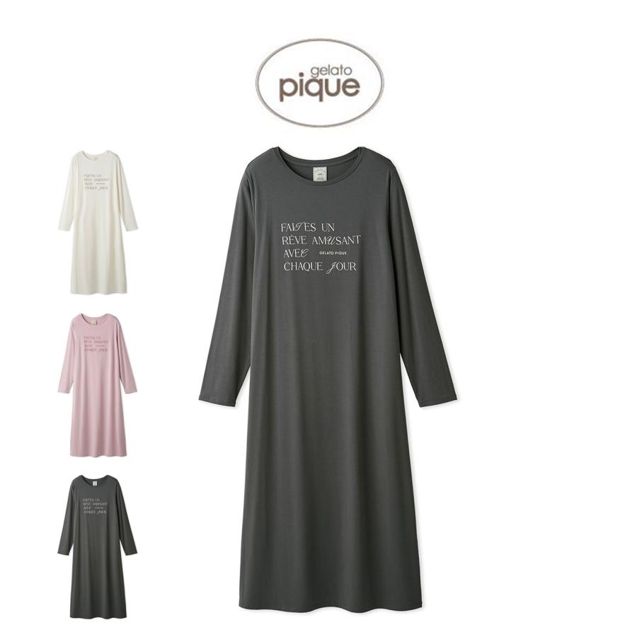 gelato pique ジェラートピケ フェミニンレーヨンロゴワンピース