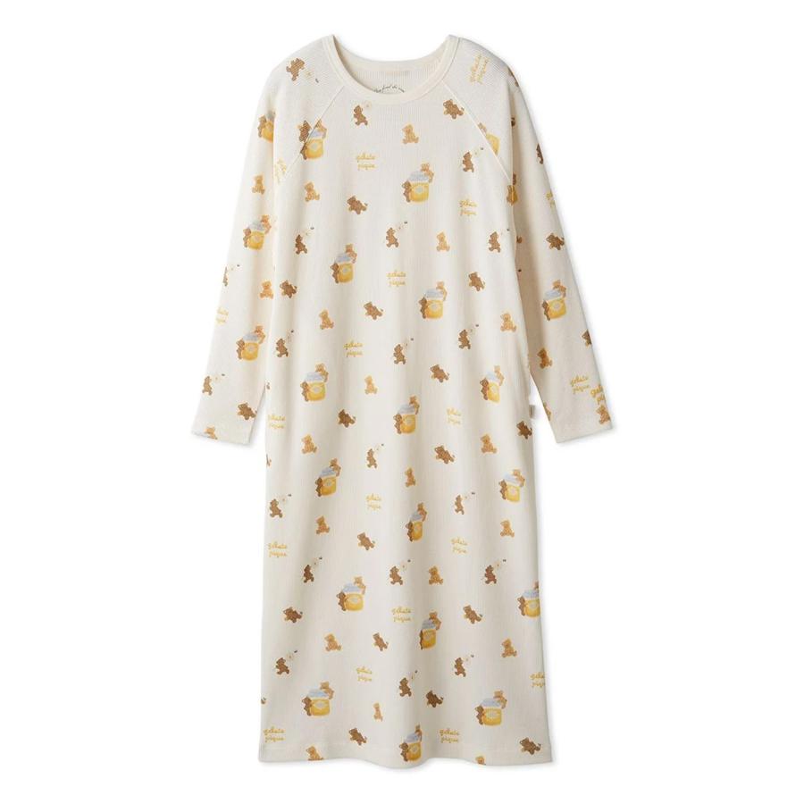 ダッフィー　ジェラートピケ　ワンピース　パジャマ　総柄　白　ホワイト 楽天市場】ジェラートピケ 未使用 花柄 長袖 カップ付き