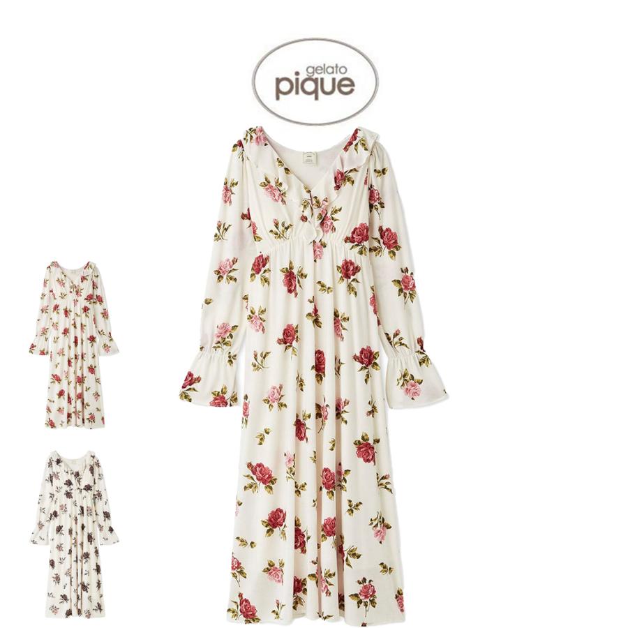 【新品.未使用】♡ジェラートピケ♡ヴィンテージローズ柄マキシワンピース ♡ gelato pique（ジェラートピケ） ヴィンテージローズ柄ワンピース