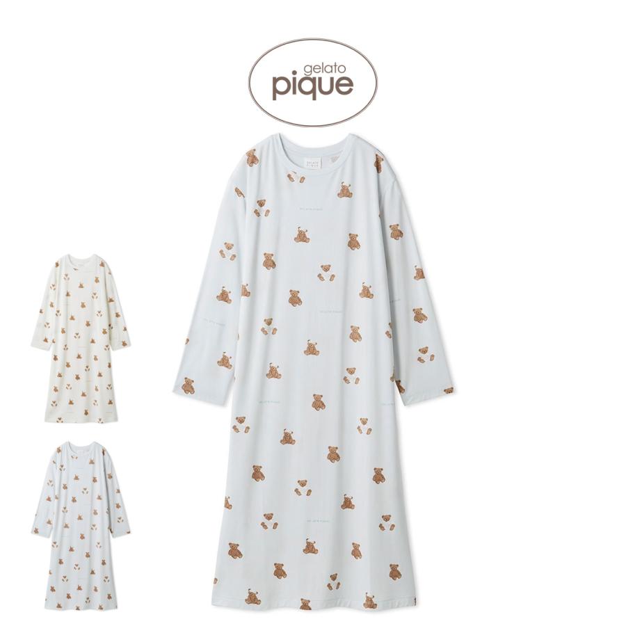 gelato pique（ジェラートピケ） 抗菌防臭バスローブベア柄ワンピース