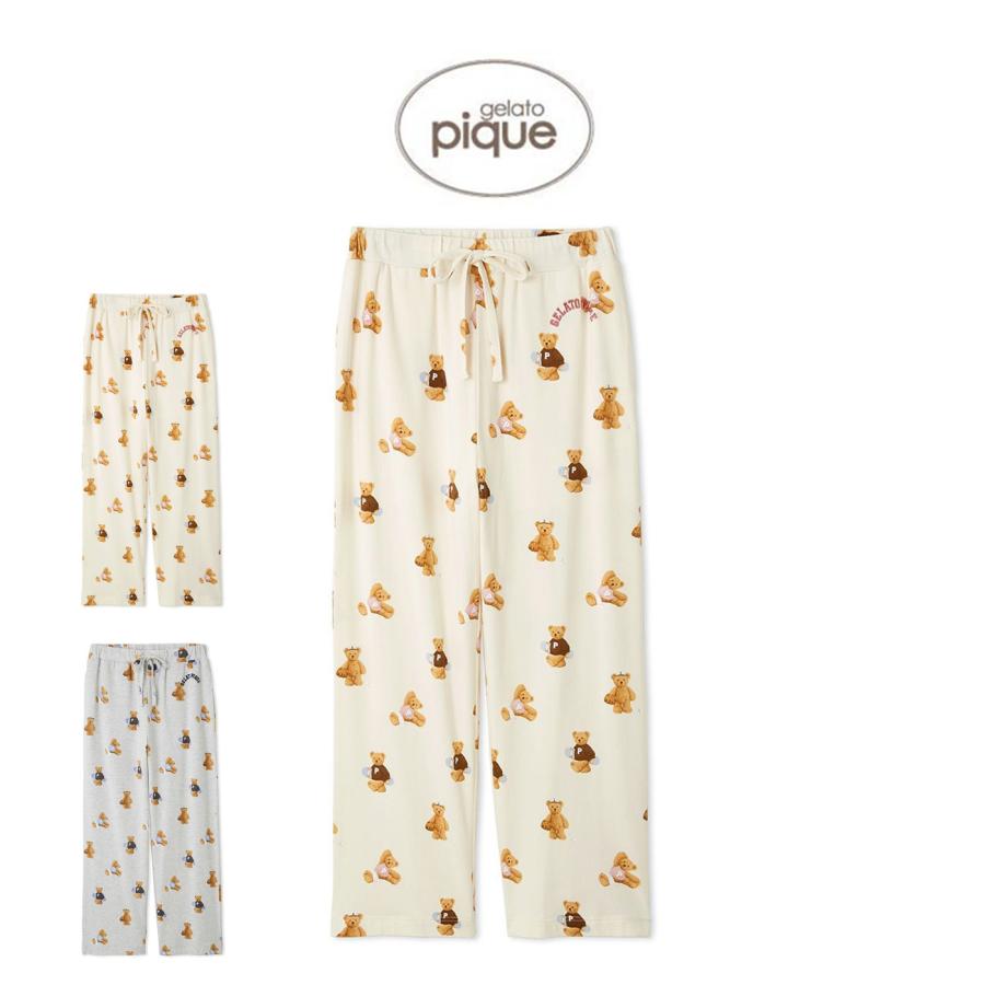 gelato pique（ジェラートピケ） スポーティーベア総柄ロングパンツ