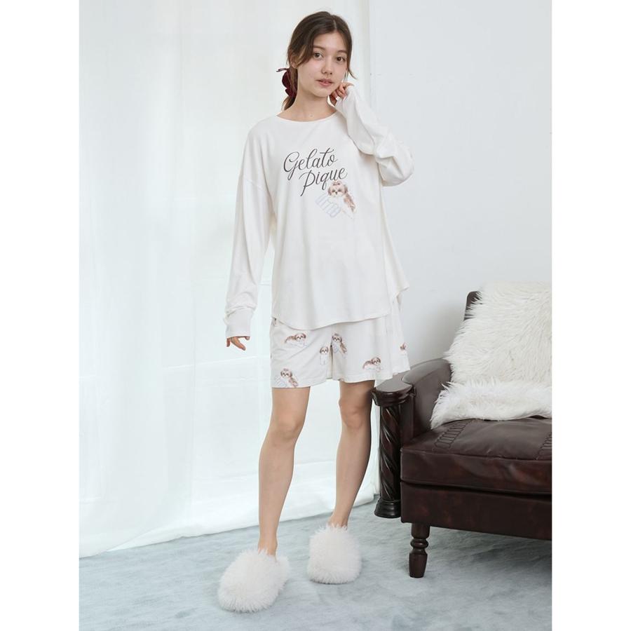 ジェラピケ　上下セット　チュールカップ付きワンピース　チュールショートパンツ gelato pique ジェラートピケ シーズー柄ショートパンツ