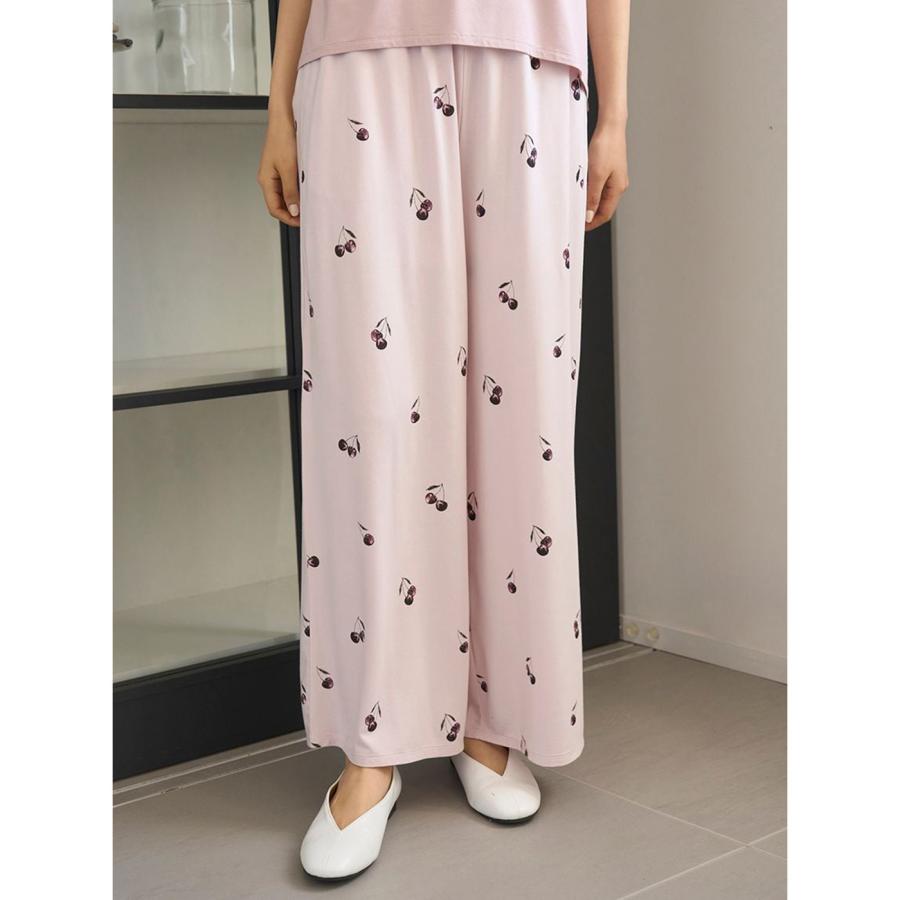 gelato pique（ジェラートピケ） 接触冷感 チェリー柄ロングパンツ