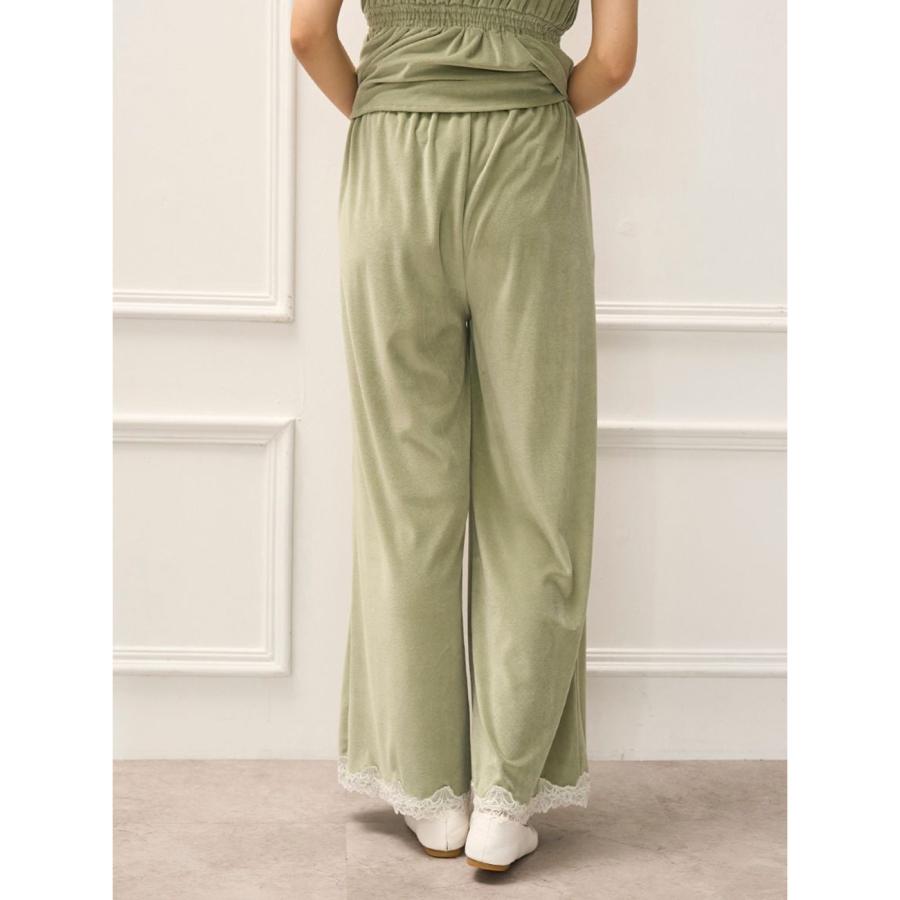 gelato pique ジェラートピケ MUCHA ベロア×レースロングパンツ