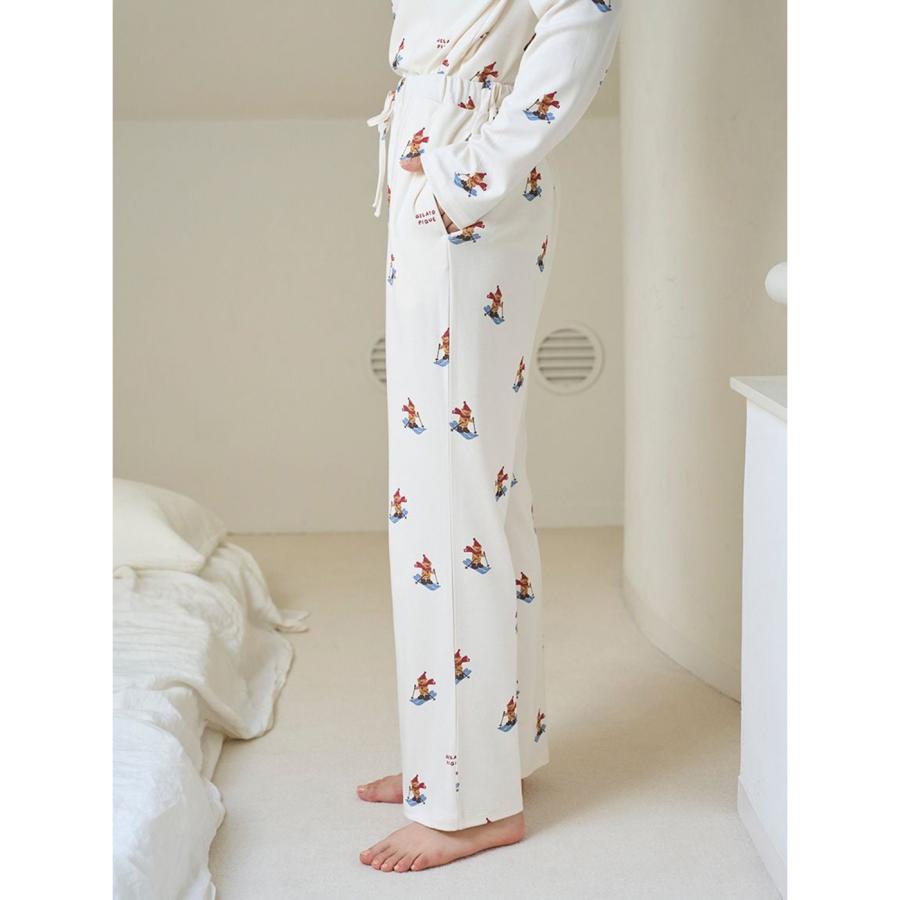 gelato pique（ジェラートピケ） HOLIDAY スキーベア柄ロングパンツ