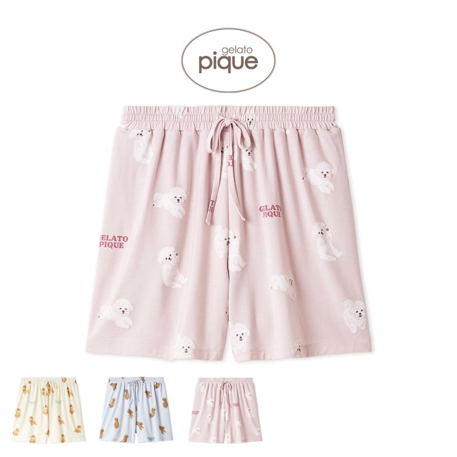 gelato pique（ジェラートピケ） ドッグ柄ショートパンツ pwcp261259