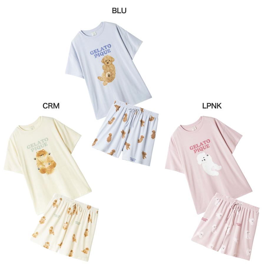 新品　ジェラピケ　ポメラニアン　ドッグワンポイントTシャツ　ショートパンツ gelato pique（ジェラートピケ） ドッグワンポイントビッグTシャツ