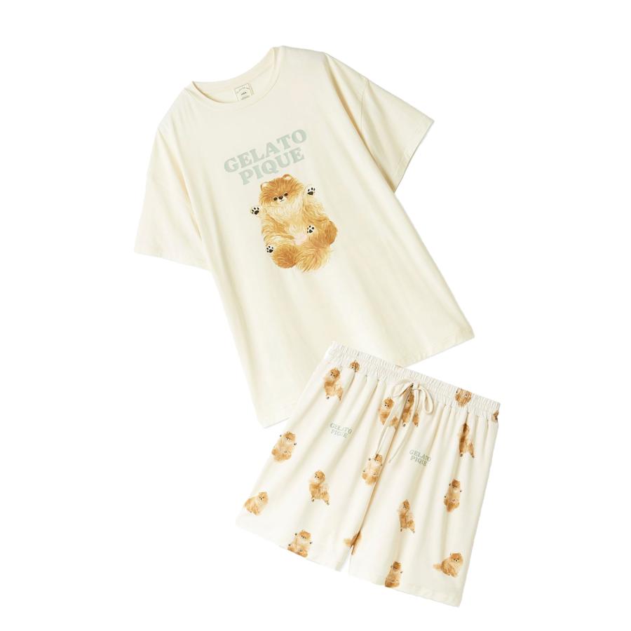 gelato pique（ジェラートピケ） ドッグワンポイントビッグTシャツ